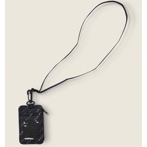 New VS PINK ID Holder & Lanyard Black